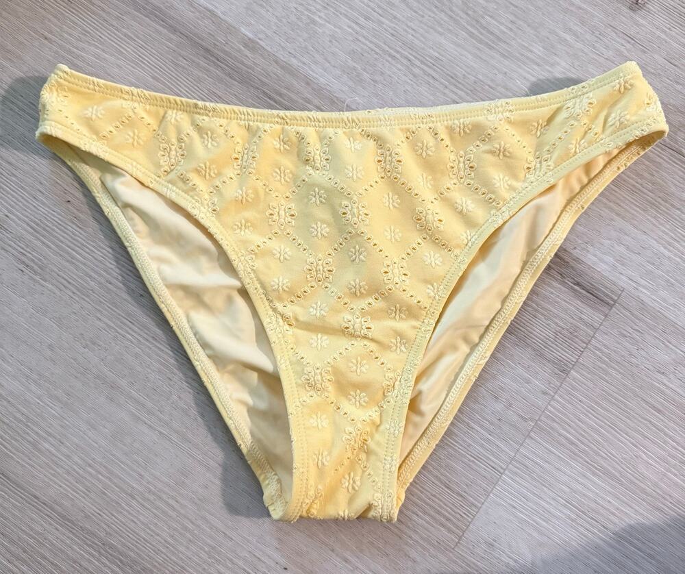 Samiol Butter Yellow Bikini Bottoms High Cut Cheeky Swimwear Size XL